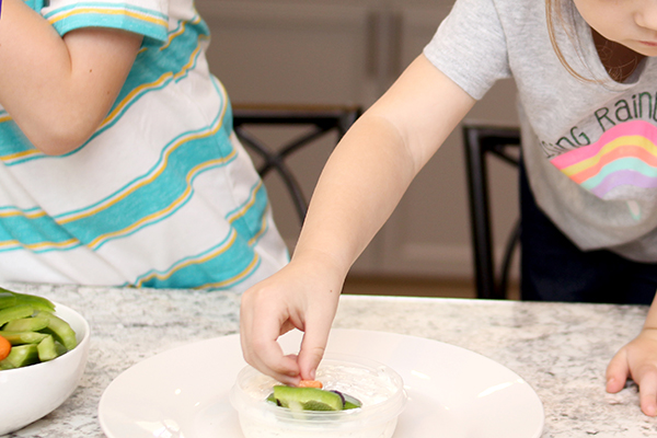 Children enjoying snack