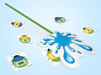 swatting phonogram cards with a splat