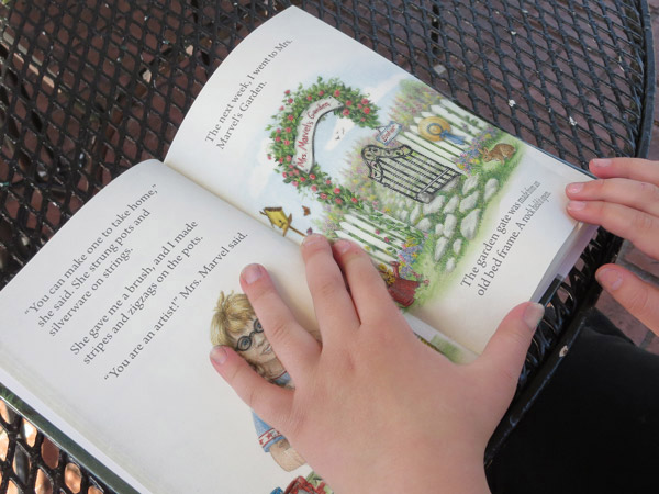 An open book being read