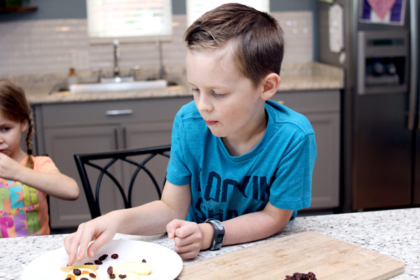 Child eating finished snack