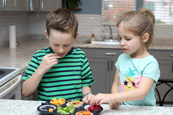Children enjoying snack