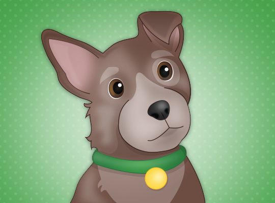 Cute dog with one ear up listening