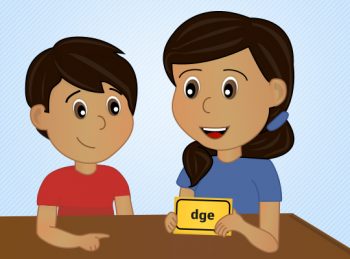 mother teaching phonograms to child