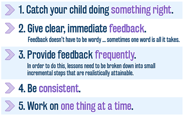 list of 5 principles for reinforcing the positive