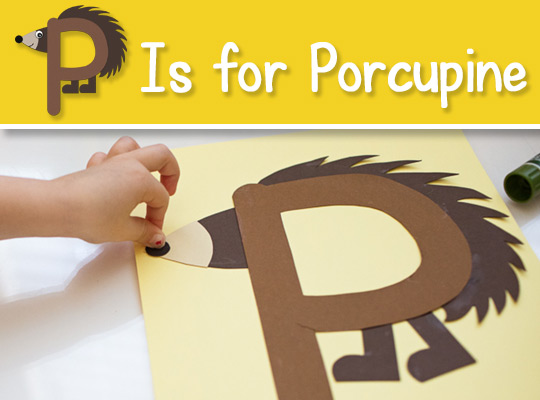 child attaches nose to uppercase P craft