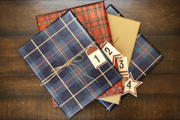 wrapped books for advent calendar