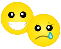 Happy and sad emojis