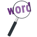 Magnifying glass over a word