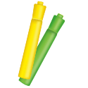 Yellow and green highlighters