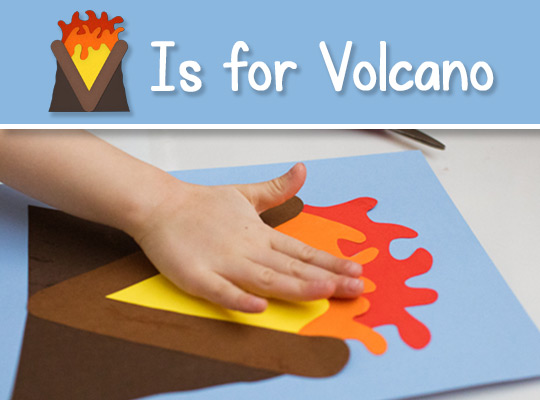 child adds piece to her lowercase v craft