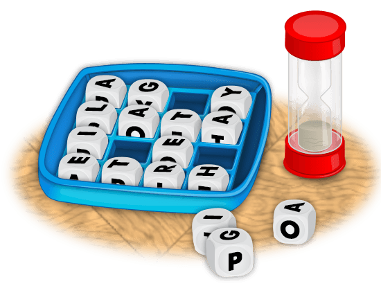 Boggle game board with timer