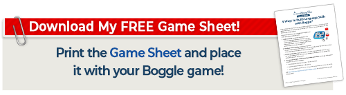 Boggle Game Sheet download