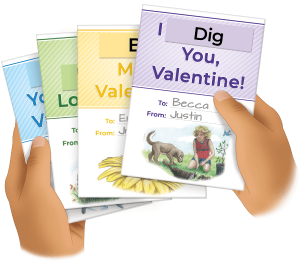 valentines cards filled out for friends 