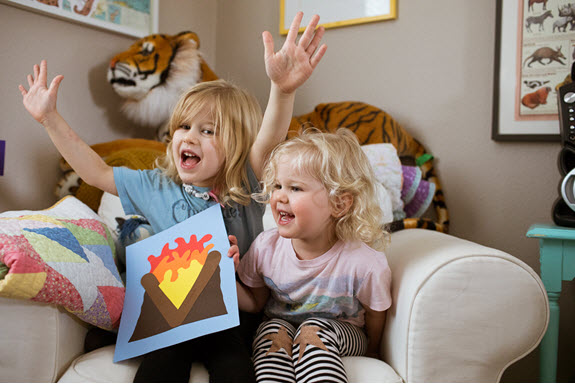 children display their lowercase v craft