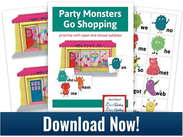 open and closed syllables activity download