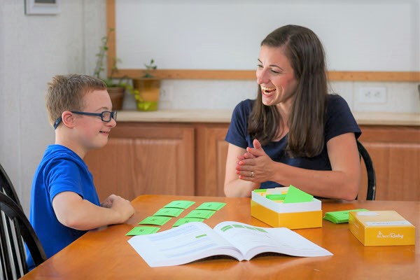 boy having fun learning