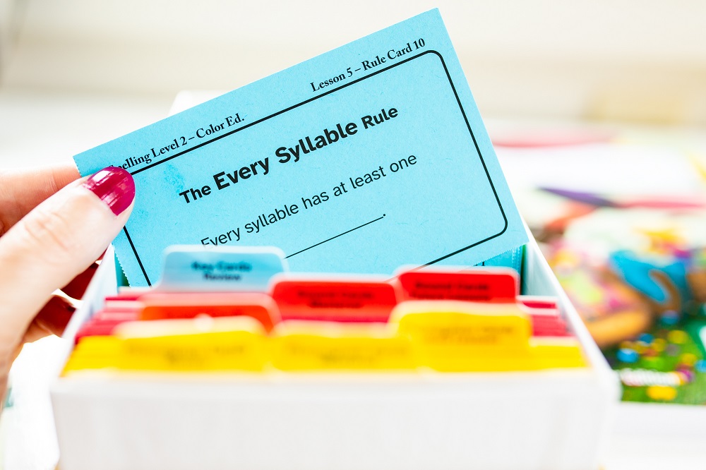 Rule Cards for studying spelling